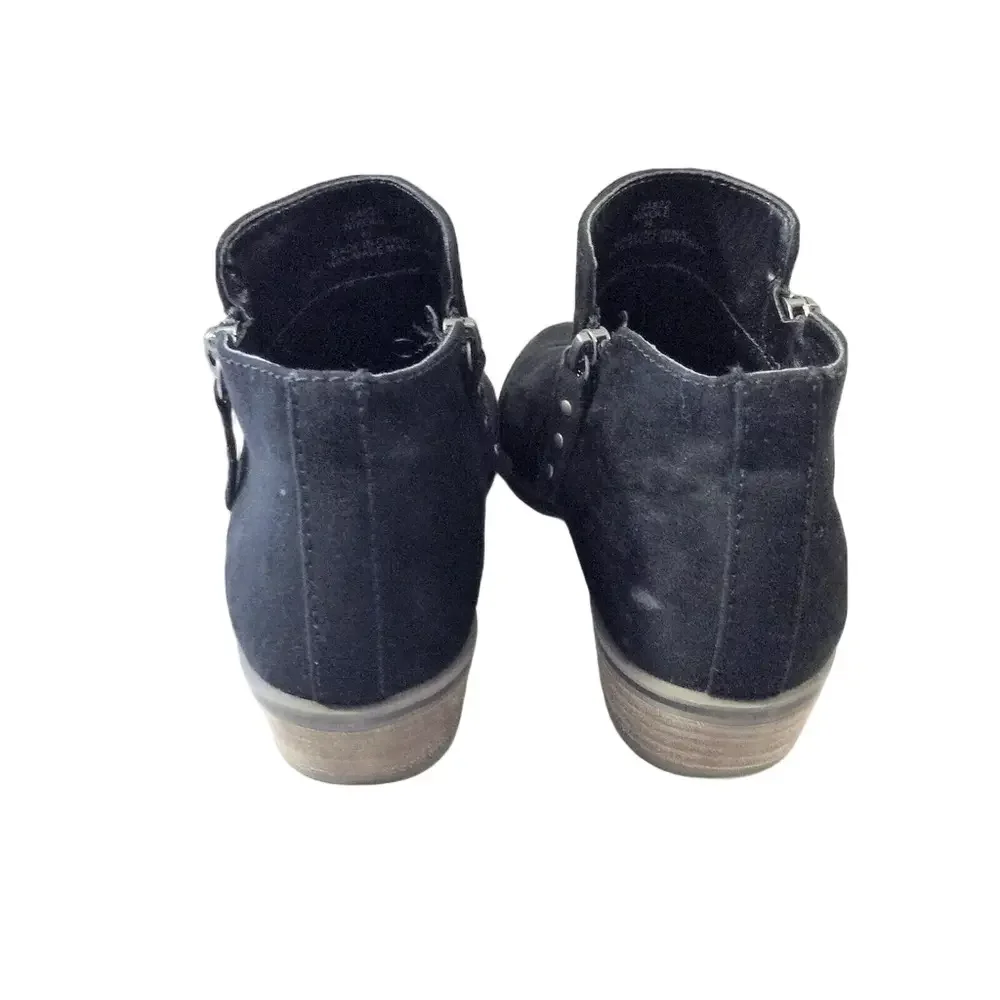 X-Appeal Nikole Black Suede Zip Ankle Boots Booties 1 InchHeel Women's 8.5M